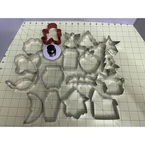Cookie Cutters Assorted Shapes Lot of 18 Metal Holiday Halloween & Other Shapes